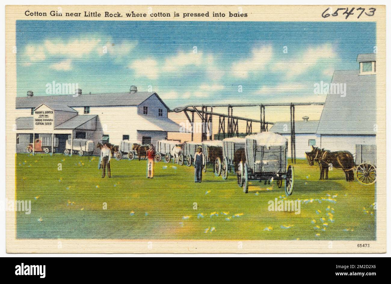 Cotton Gin near Little Rock, where cotton is pressed into bales