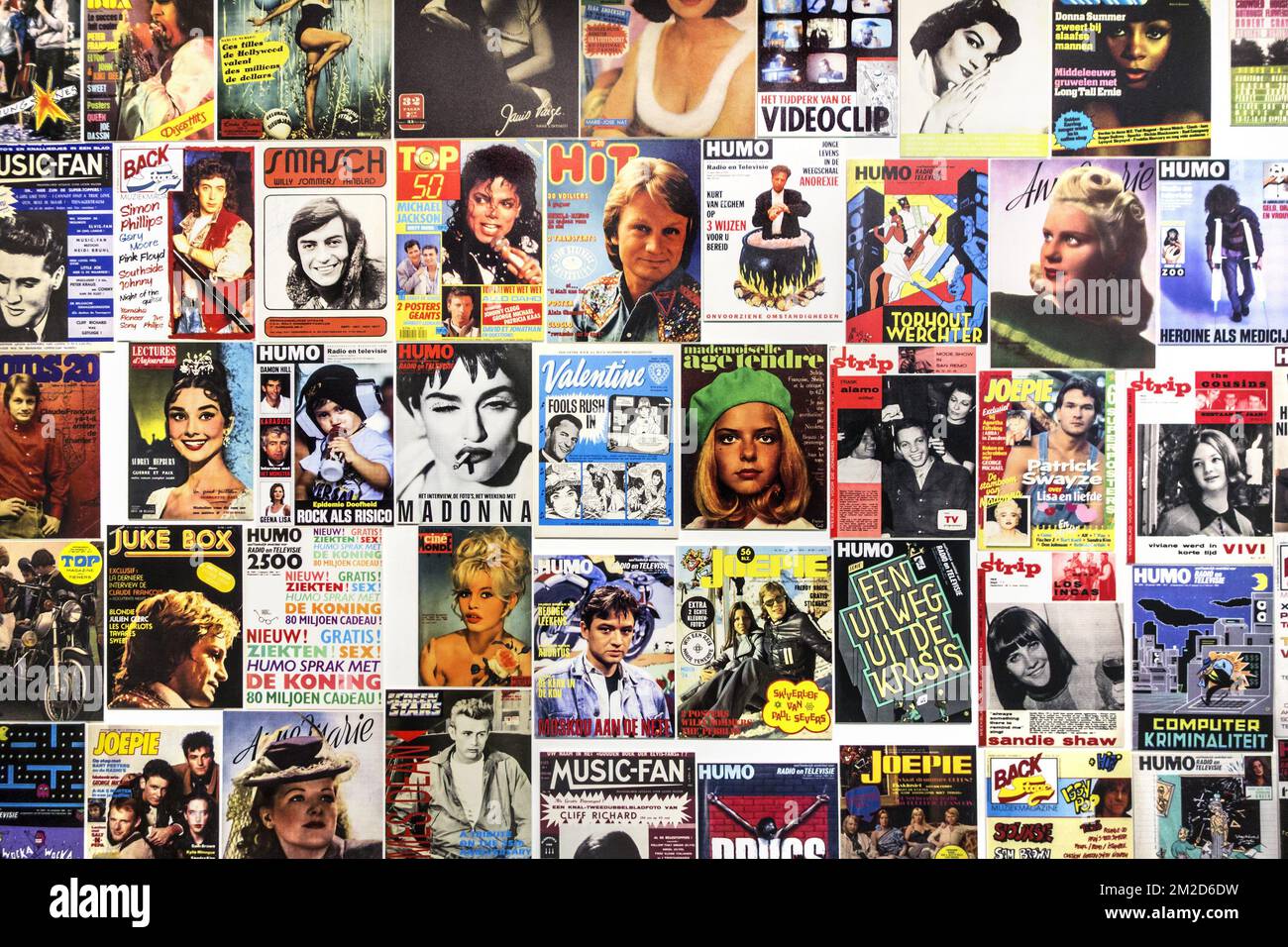 Collection of old covers of international music magazines / supermarket