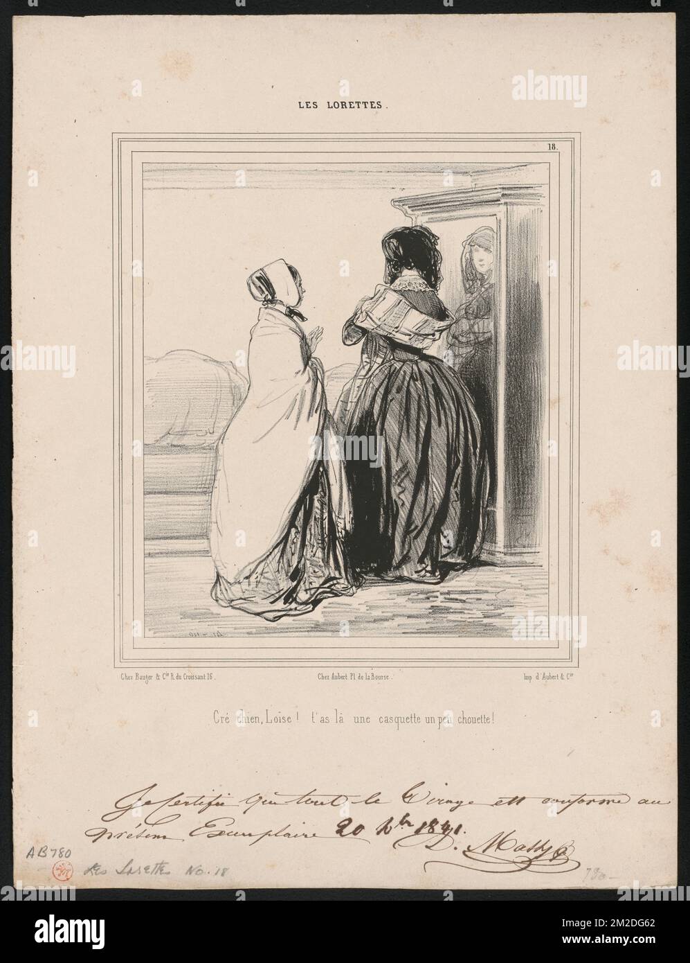 Cré chien Loïse! t'as lá une casquette un peu chouette! ,. Paul Gavarni  (1804-1866). Lithographs and Other Works Stock Photo - Alamy