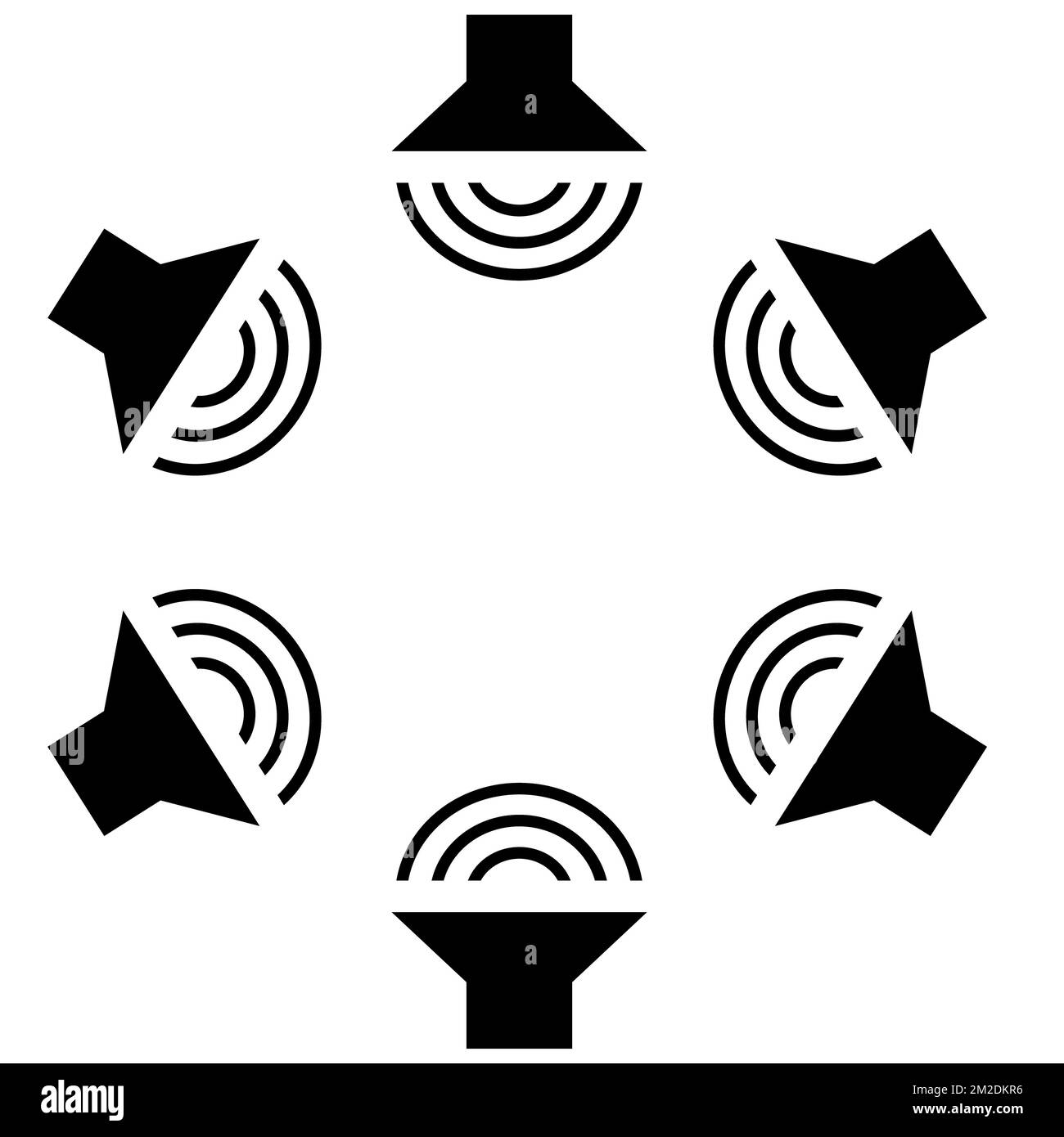 surround sound icon on white background. surround sound symbol. flat