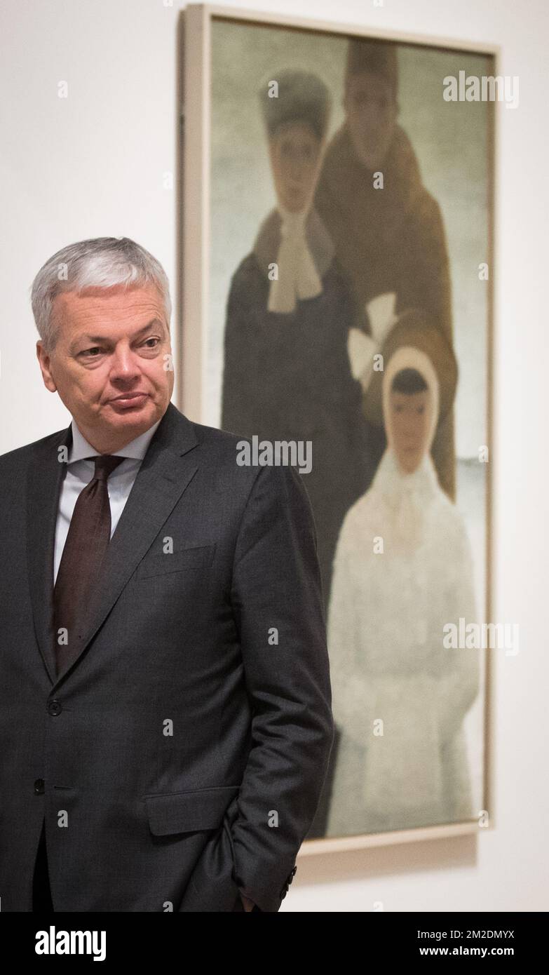 Vice-Prime Minister and Foreign Minister Didier Reynders pictured during a visit to the 'National Gallery of Canada' art gallery on the second day of a state visit of the Belgian Royals to Canada in Ottawa, Canada, Tuesday 13 March 2018. BELGA PHOTO BENOIT DOPPAGNE Stock Photo