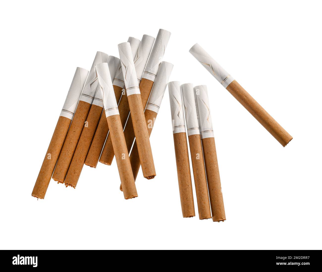 Whole cigarettes isolated on white background Stock Photo Alamy