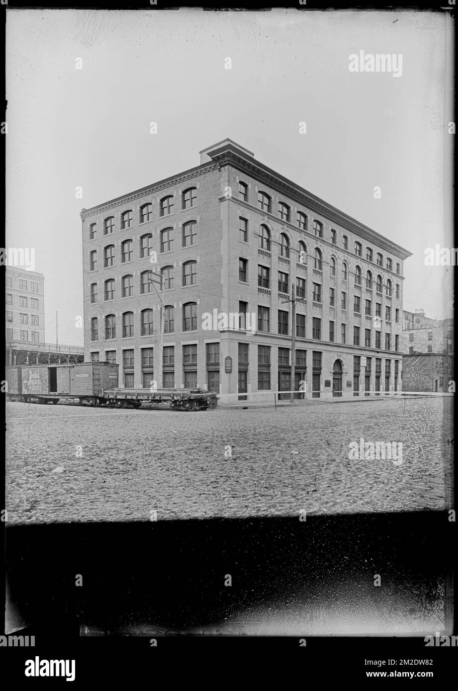 Crucible Steel Co. of America building. B&M and NY&NH&H RR cars in