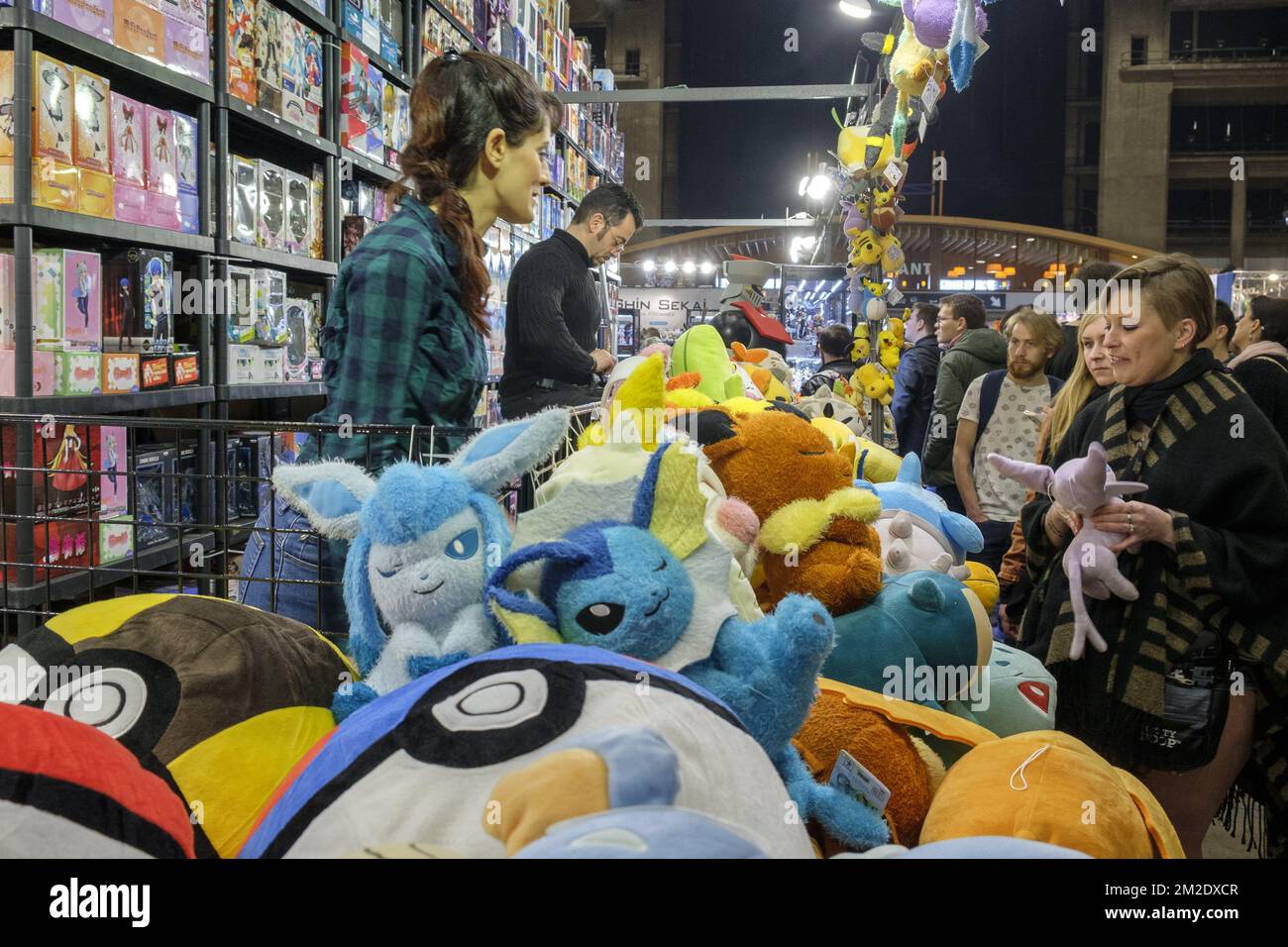 Ninth edition of Made in Asia in Brussels Plushes and teddies | Neuvieme edition du salon Made in Asia Culture pop manga asiatique Peluche et nounours 17/03/2018 Stock Photo