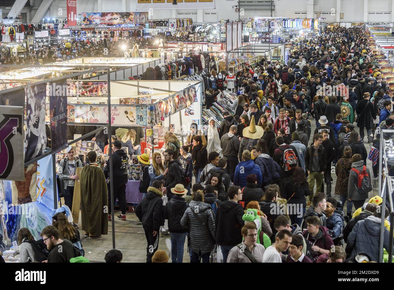 Ninth edition of Made in Asia in Brussels foule dans les allees | Neuvieme edition du salon Made in Asia - crowded alleys 17/03/2018 Stock Photo