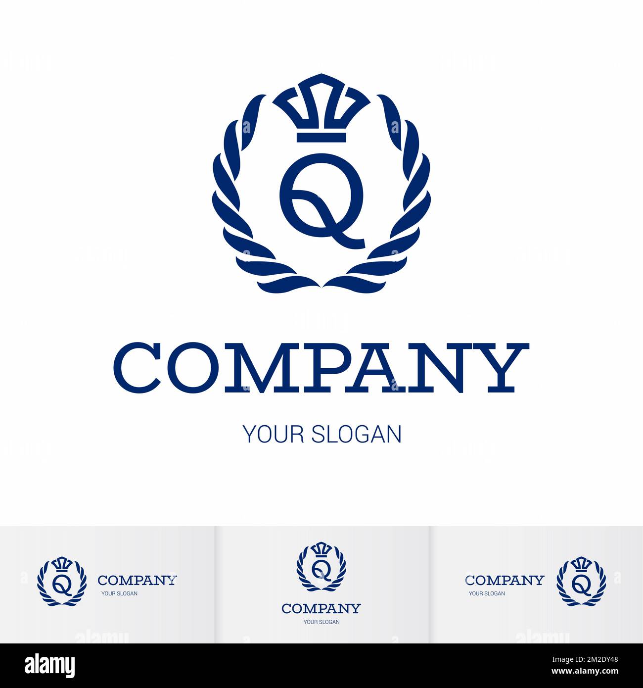 Illustration of Luxury Vintage Crest Logo with letter Q in the Middle