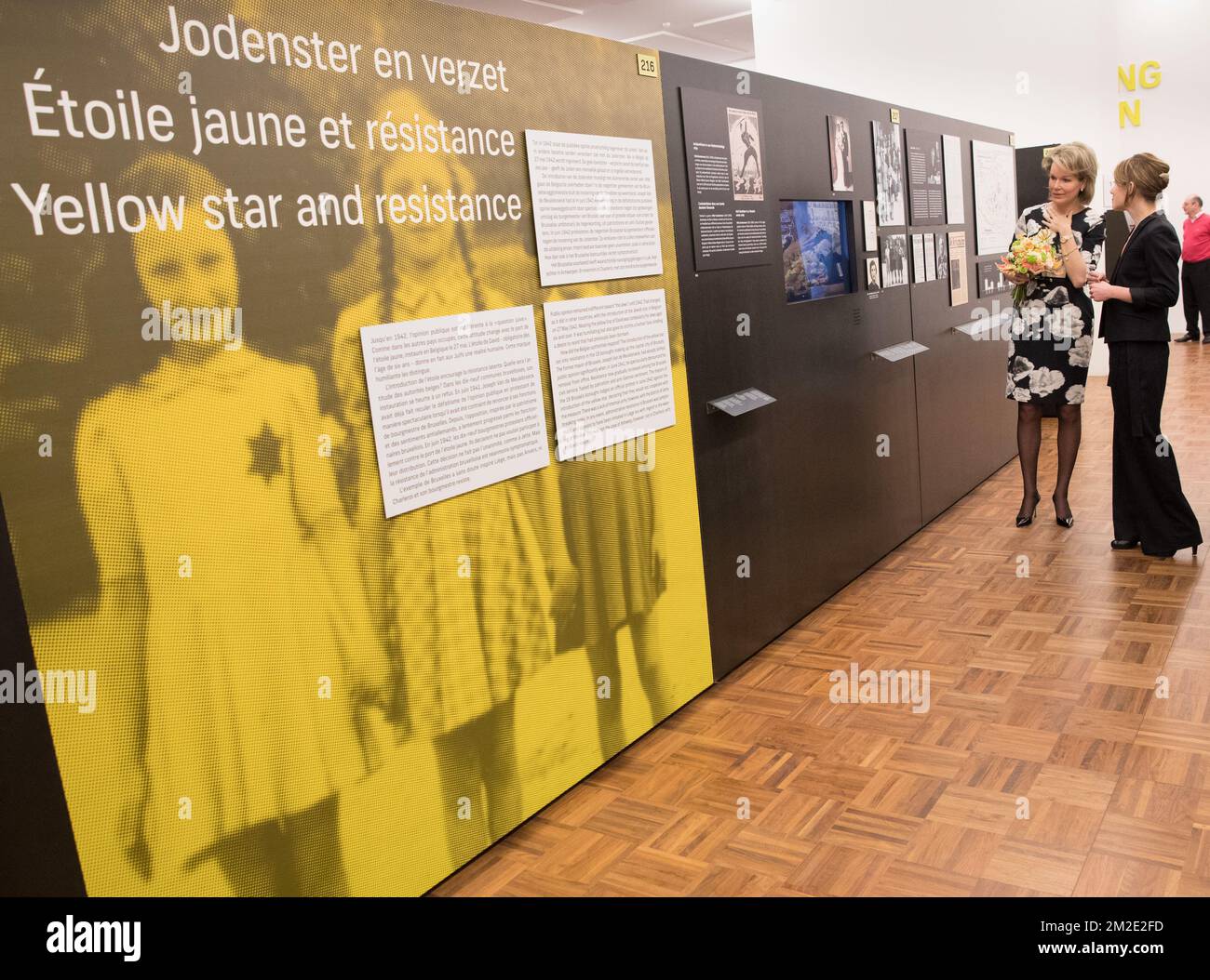 Queen Mathilde of Belgium pictured during a visit to the 'Kazerne