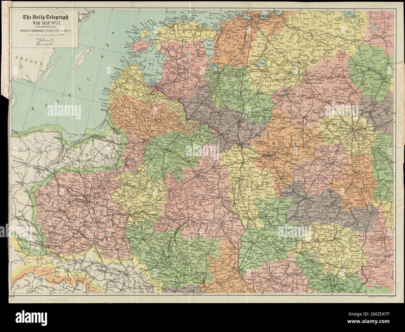 The Daily Telegraph war map no. 17 , World War, 1914-1918, Europe ...