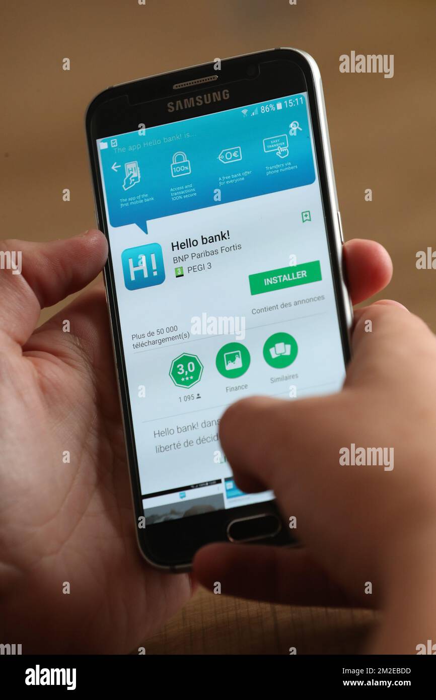 Illustration picture shows the installation of the mobile phone app of ...