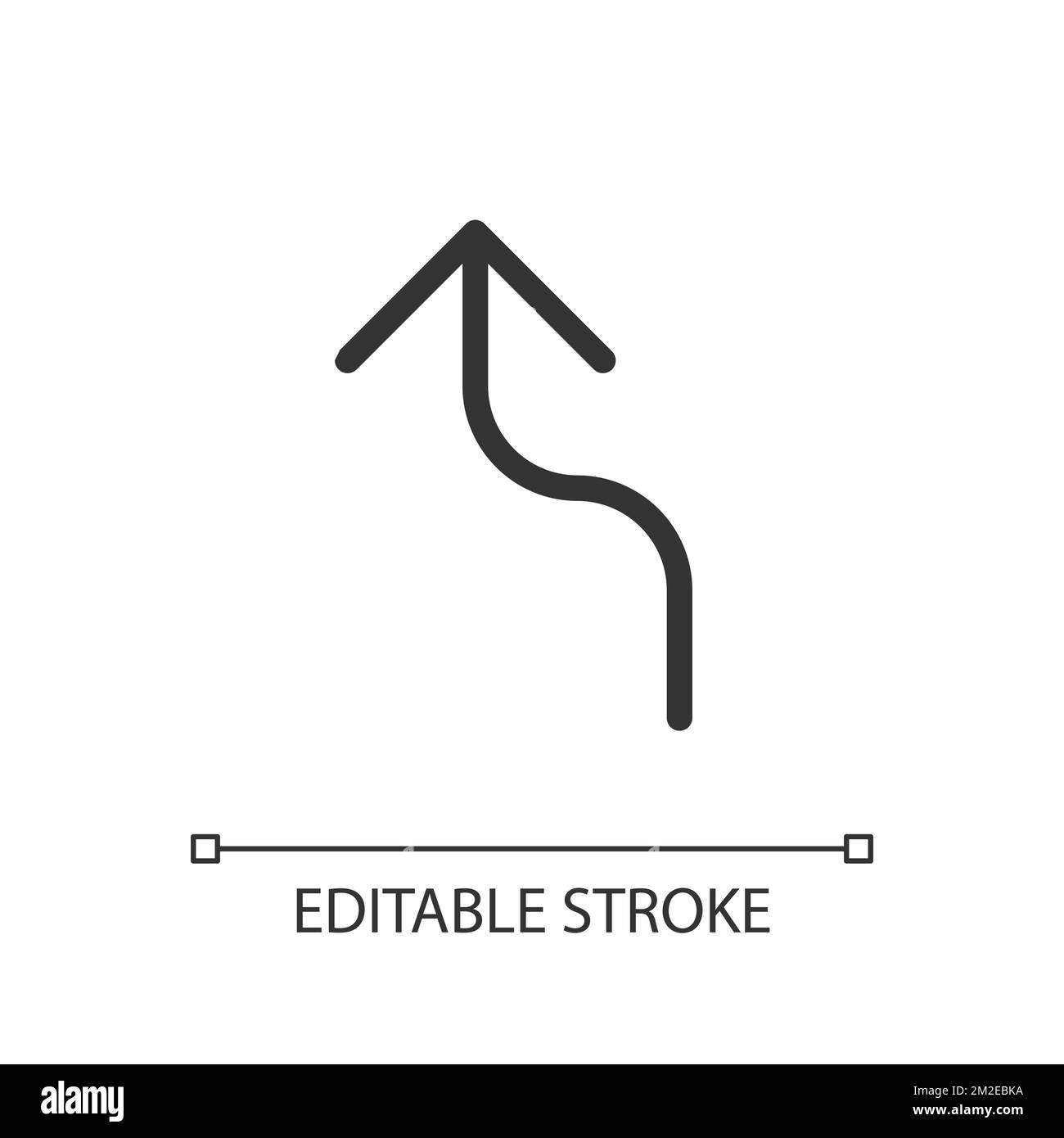 Left reverse turn arrow pixel perfect linear ui icon Stock Vector