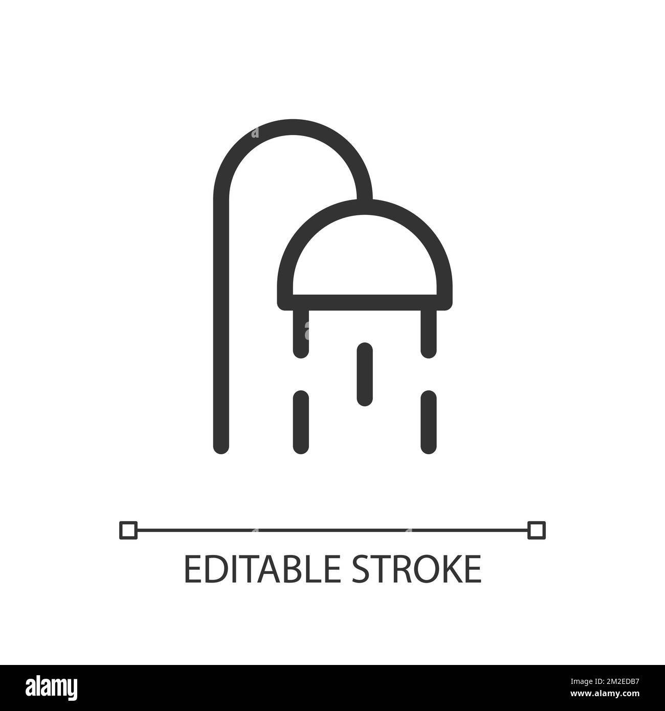Public shower option pixel perfect linear ui icon Stock Vector