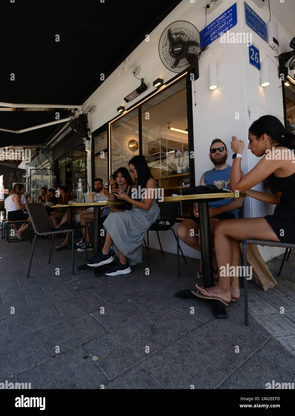 La Gaterie coffee shop on King steet in TelAviv, Israel Stock