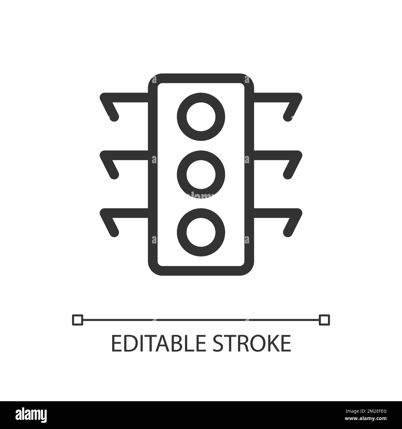 Traffic light pixel perfect linear ui icon Stock Vector Image & Art - Alamy