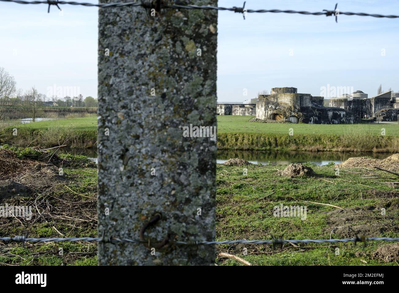 The breendonk fort is a part of the second defense line arougn Antwerpen during first world war. It was a prisonner nazi camp during the second word war | Le frot de Breendonk fait partie de la seconde ligne de defense autour d'Anvers pendant la premiere guerre mondiale. Il est un camp de concentration nazi durant la seconde guerre mondiale. 15/04/2018 Stock Photo