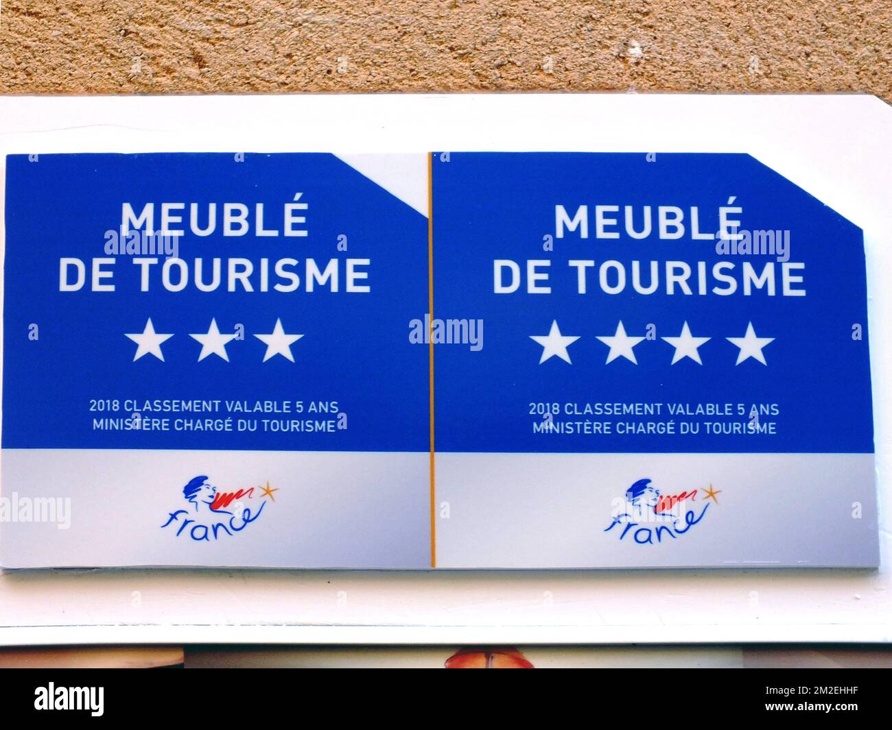 Signage panel | Panneau signalétique Meublé de tourisme 19/04/2018 Stock Photo