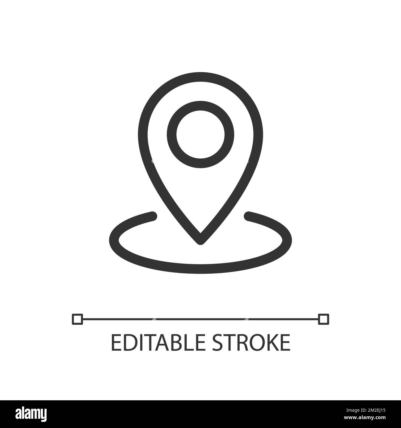 Dropping pin point pixel perfect linear ui icon Stock Vector