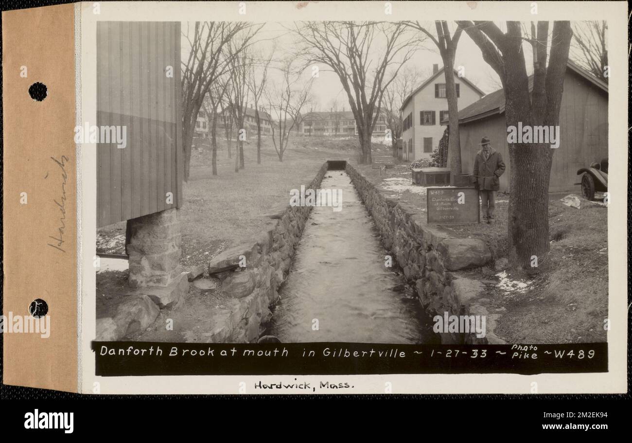 Danforth Brook at mouth in Gilbertville, Hardwick, Mass., Jan. 27, 1933