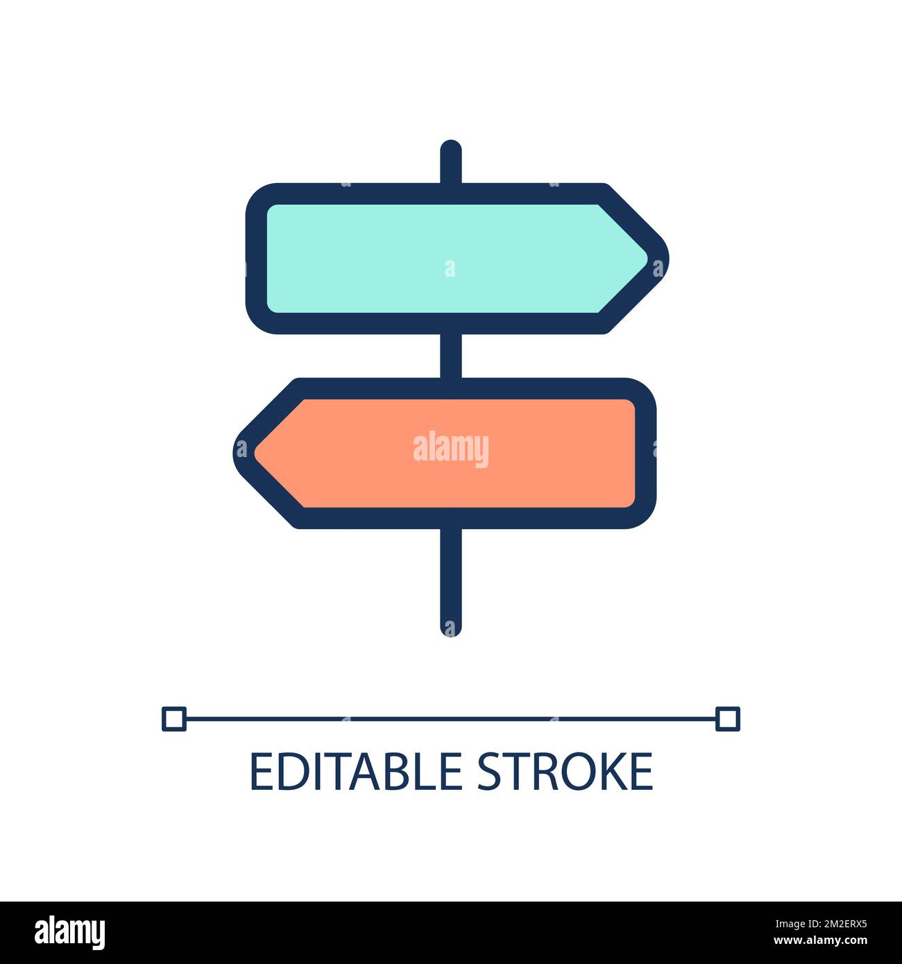 Signposts pointing in different directions pixel perfect RGB color ui
