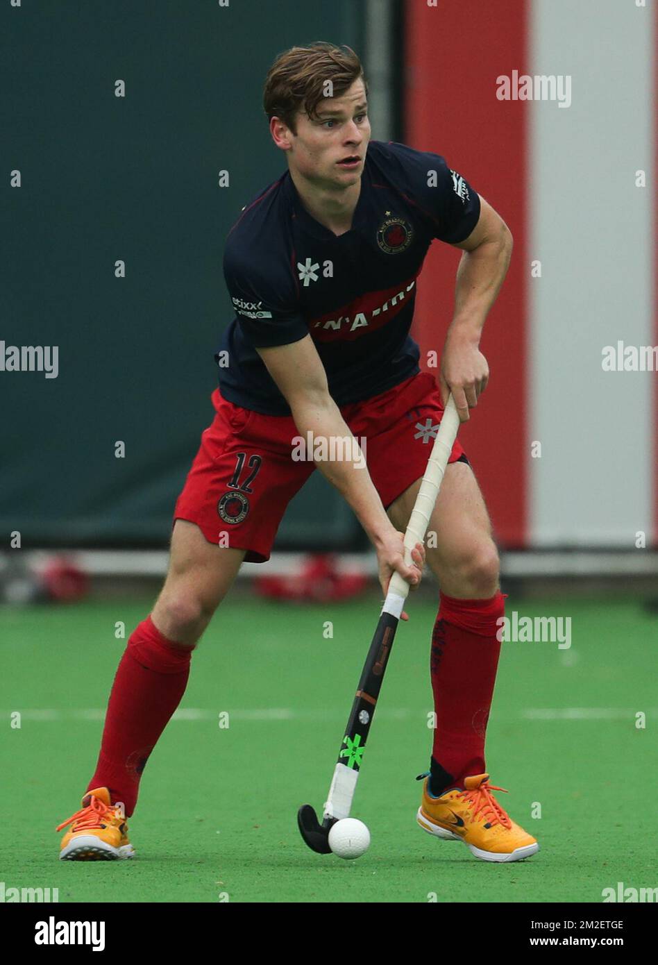 KHC Dragons' Louis Rombouts pictured in action during a hockey game ...