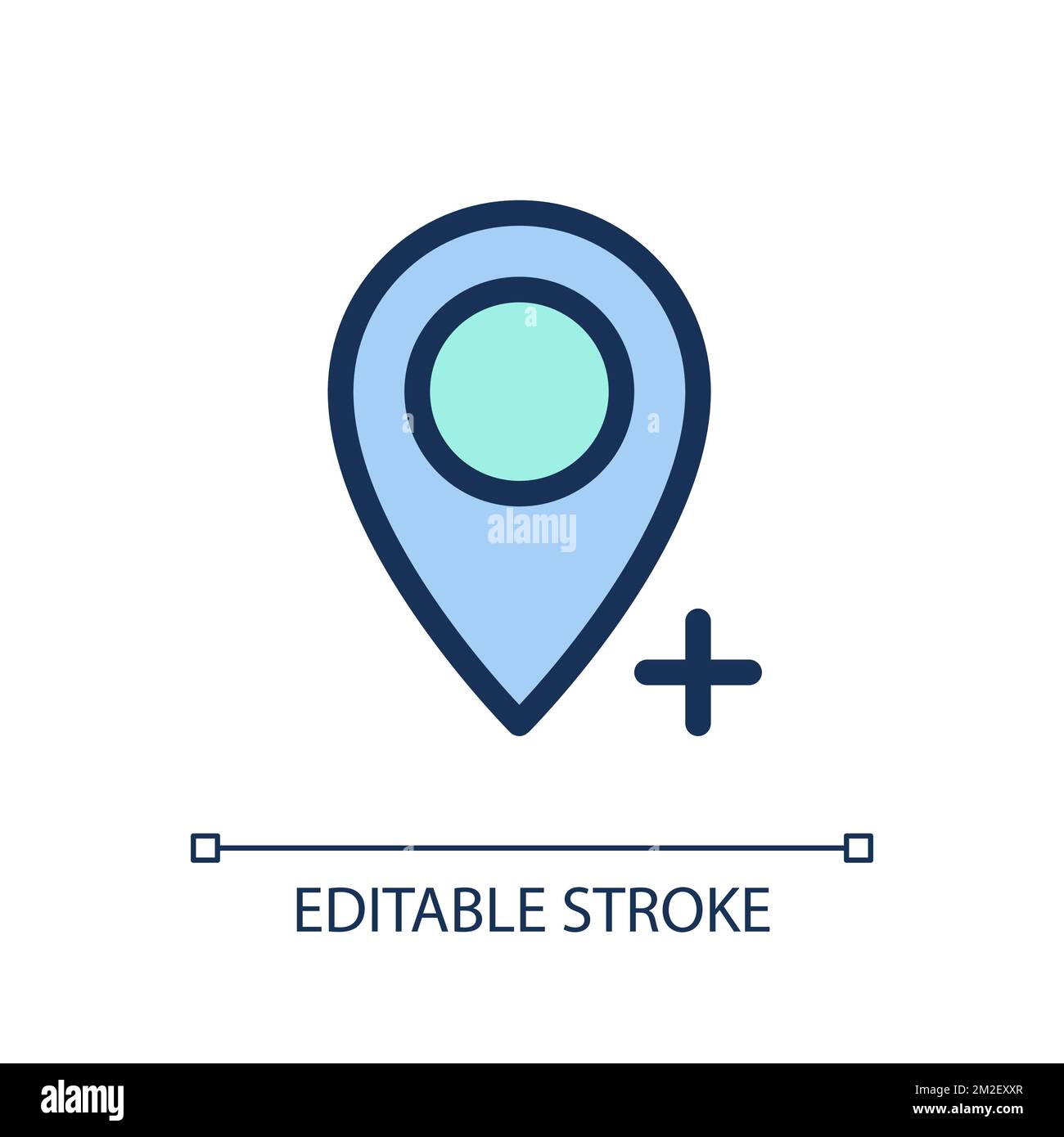 Add place to map pixel perfect RGB color ui icon Stock Vector Image ...