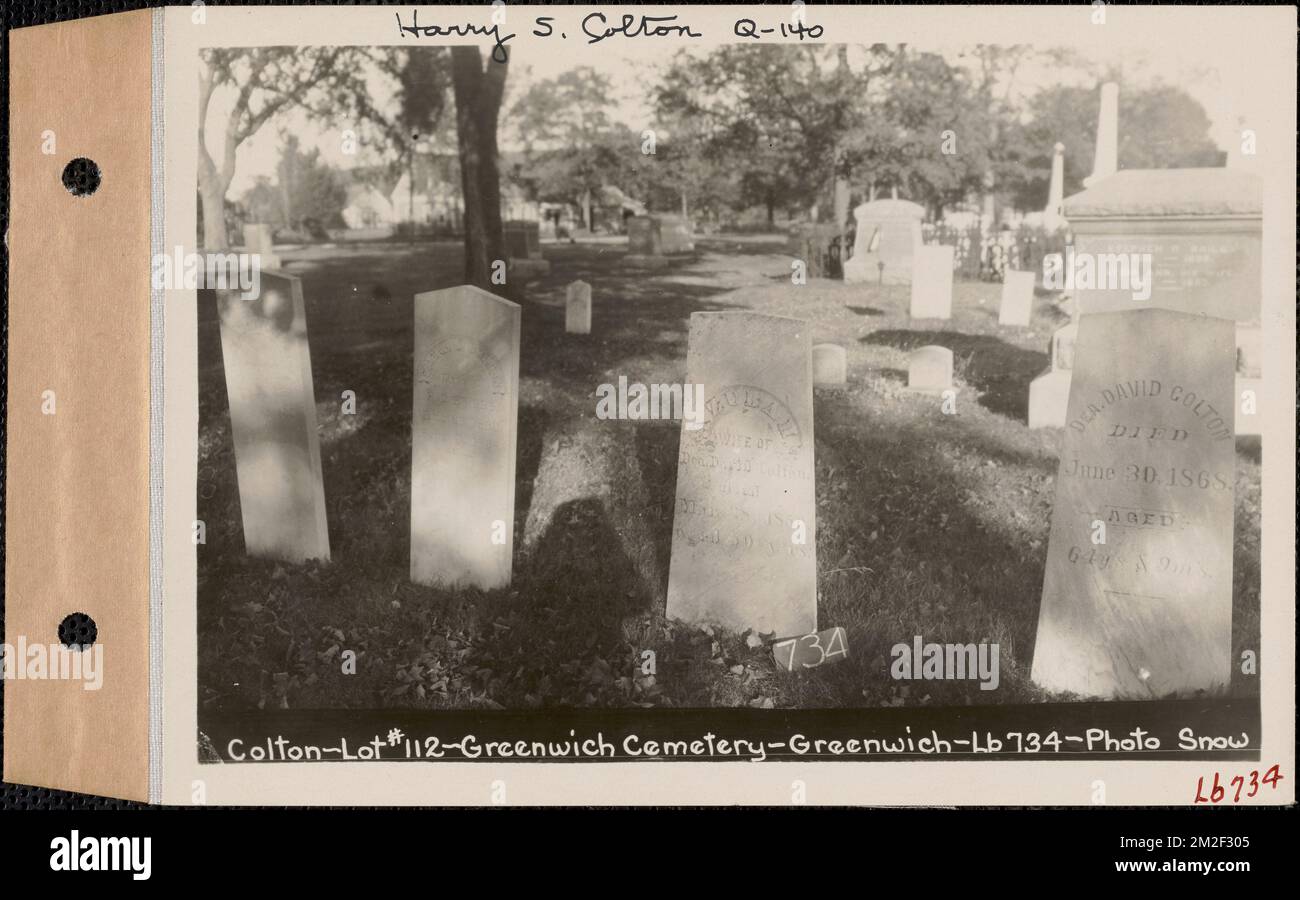 David Colton, Greenwich Cemetery, Old section, lot 112, Greenwich, Mass