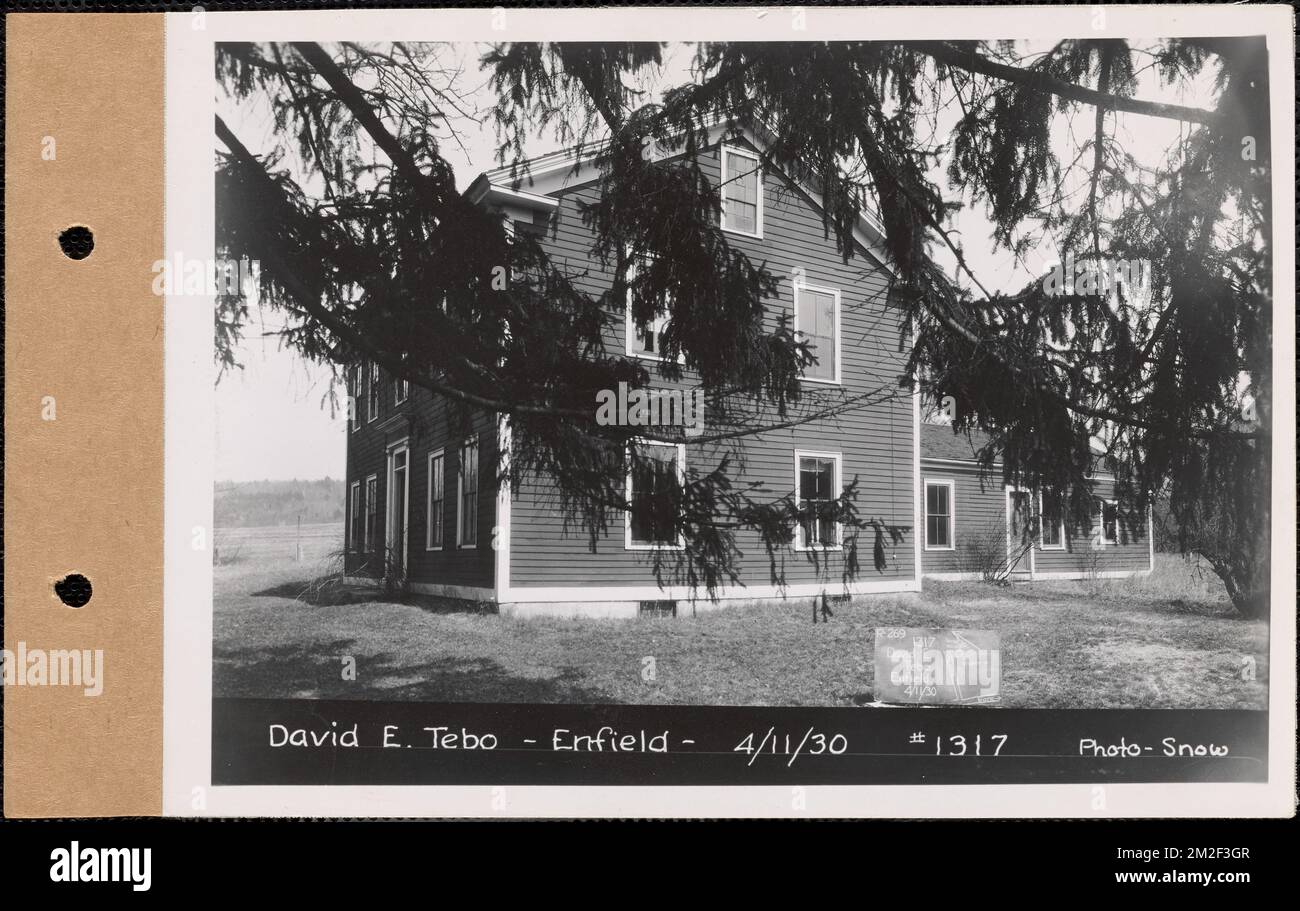 David E. Tebo, house (Segur house), Enfield, Mass., Apr. 11, 1930 : Parcel no. 269-54, Mary E. Tebo heirs , waterworks, reservoirs water distribution structures, real estate, residential structures Stock Photo