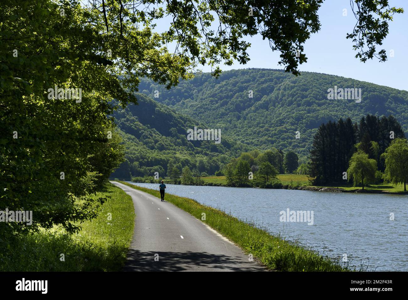 The Voie Verte along the river Meuse is a pedestrian and bike path ...
