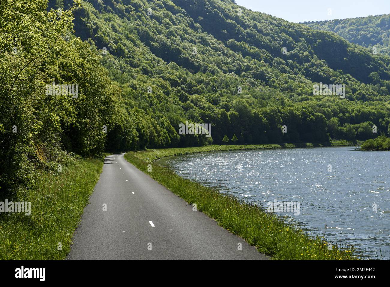 The Voie Verte along the river Meuse is a pedestrian and bike path ...