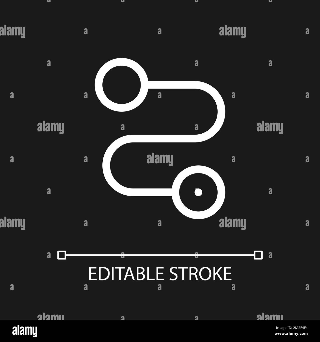 Route pixel perfect white linear ui icon for dark theme Stock Vector ...