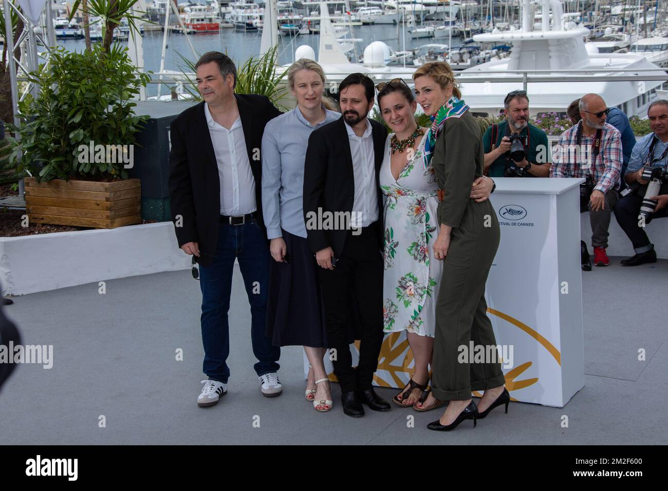 Producers Jean-Raymond Garcia , Nadia Turincev Director Alejandro Fadel producer Agustina Llambi-Campbell and Julie Gayet at the photocall for the 'Murder Me, Monster (Meurs, Monstre, Meurs)' during the 71st annual Cannes Film Festival at Palais des Festivals | Le producteur Jean-Raymond Garcia , Nadia Turincev le réalisateur Alejandro Fadel la productrice Agustina Llambi-Campbell et Julie Gayet au photocall de 'Murder Me, Monstre, Monster (Meurs, Monstre, Meurs)' lors du 71ème Festival de Cannes au Palais des Festivals. 13/05/2018 Stock Photo