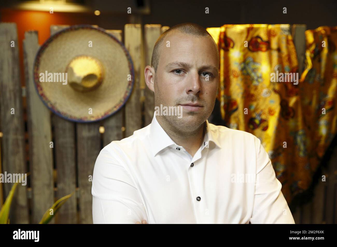 Pieter pictured during the final of the 2018 season of the 'De Mol' TV-show of commercial broadcaster Vier in Antwerp Kinepolis, Sunday 13 May 2018. BELGA PHOTO NICOLAS MAETERLINCK Stock Photo