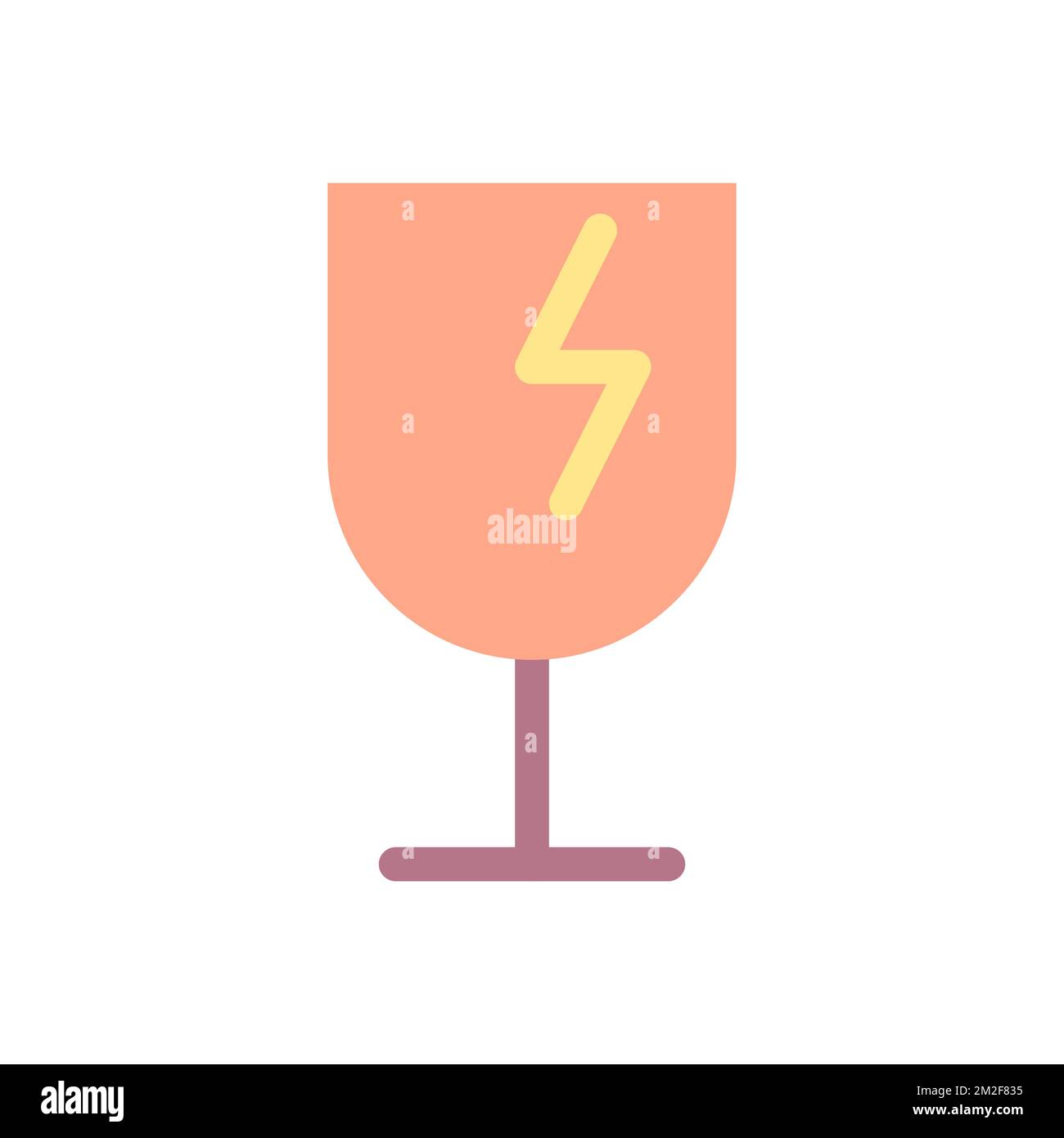 Broken wineglass flat color ui icon Stock Vector