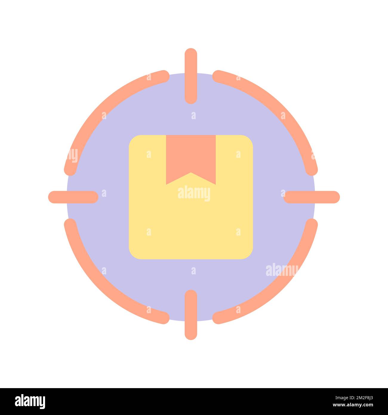 Focus on parcel flat color ui icon Stock Vector