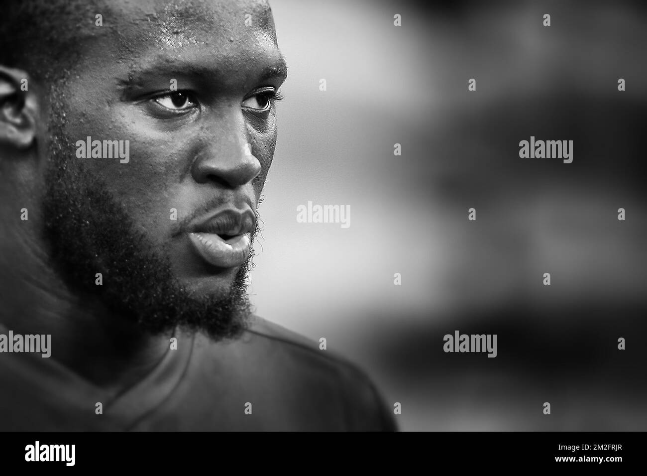 Belgium's Romelu Lukaku pictured during a friendly soccer game between Belgian national team Red Devils and Portugal, Saturday 02 June 2018, in Brussels. The teams are preparing for the upcoming FIFA World Cup 2018 in Russia. BELGA PHOTO BRUNO FAHY Stock Photo