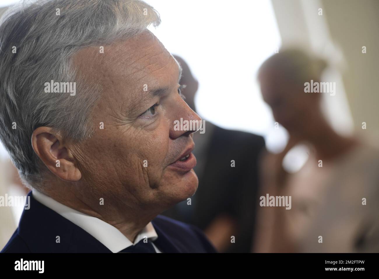 Vice-Prime Minister and Foreign Minister Didier Reynders pictured at a visit to the Benelux General Secretariat on the occasion of the 60th anniversary of the Benelux Union, Tuesday 05 June 2018, at the Royal Palace in Brussels. BELGA PHOTO LAURIE DIEFFEMBACQ  Stock Photo