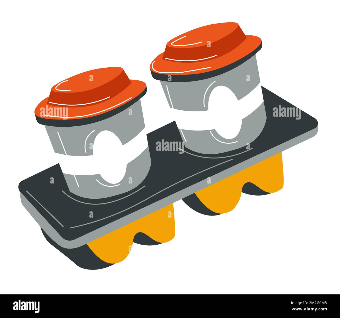 Aromatic coffee in cup holder, takeaway beverages Stock Vector