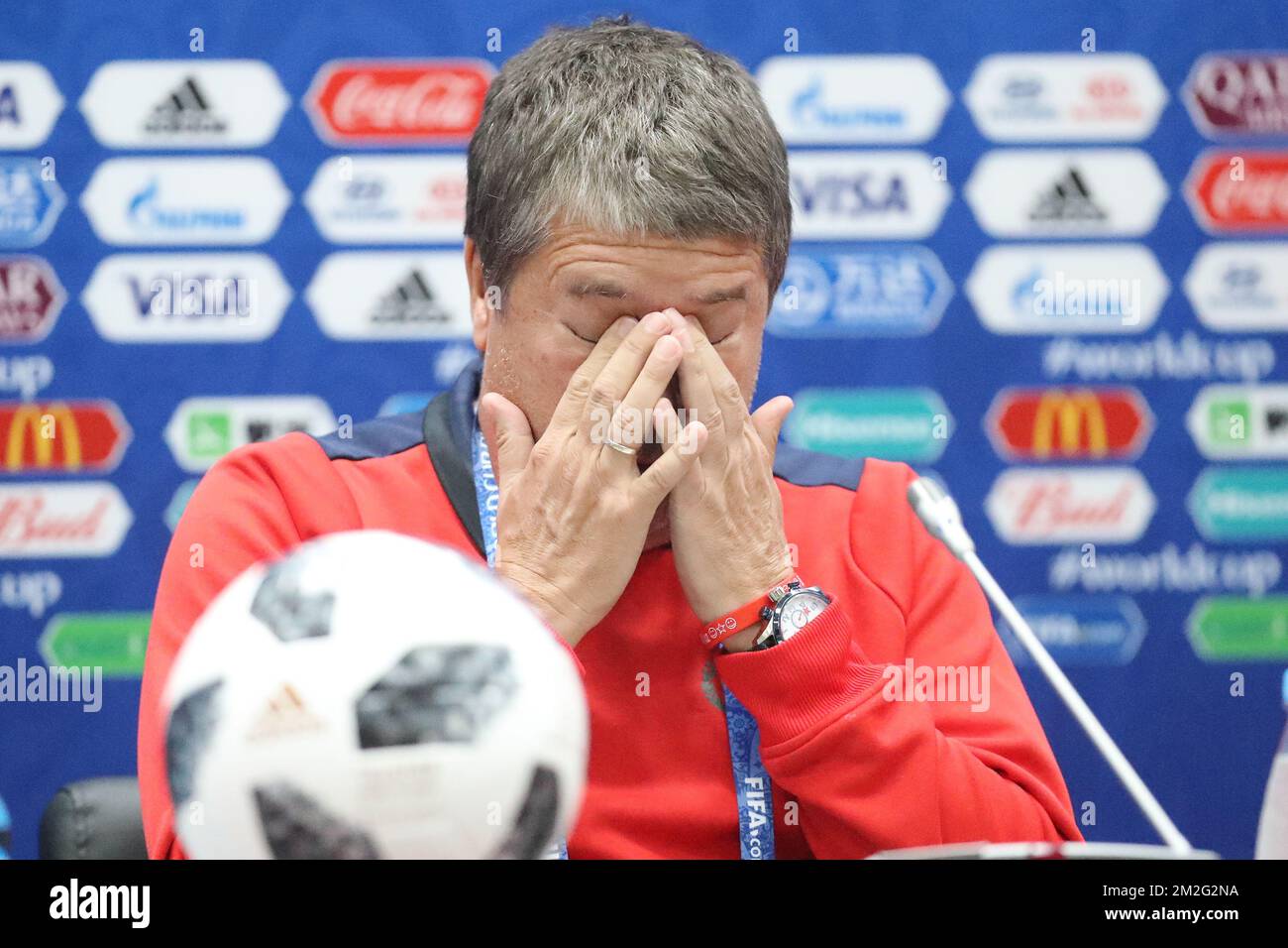 Panama s Head Coach Hernan Gomez Pictured During A Press Conference Of panama-s-head-coach-hernan-gomez-pictured-during-a-press-conference-of