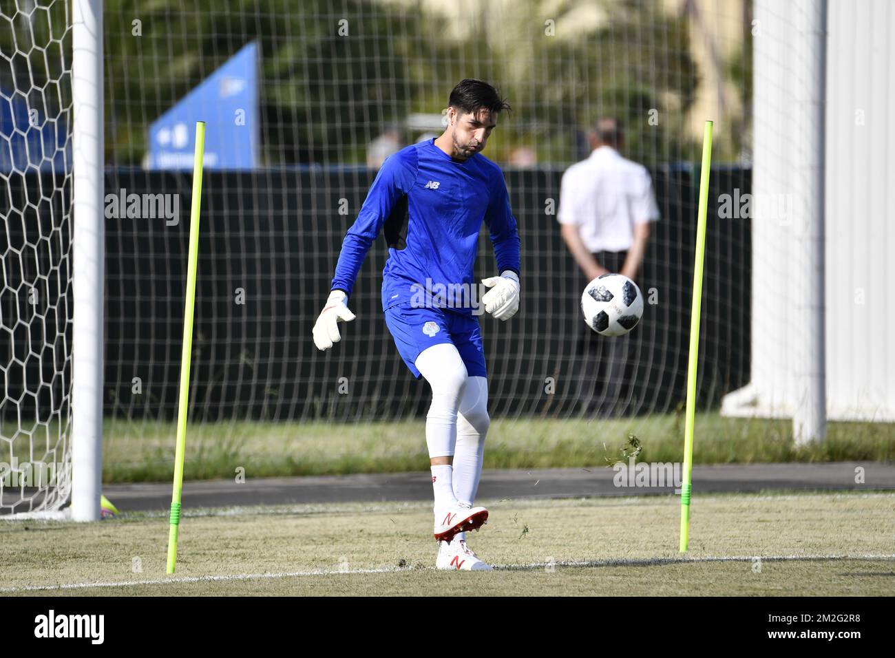 Panama's goalkeeper Jaime Penedo pictured during a training session of the Panama national soccer team in Sochi, Russia, Sunday 17 June 2018. The team is preparing for their first game at the FIFA World Cup 2018 against Belgian national soccer team the Red Devils tomorrow. BELGA PHOTO DIRK WAEM Stock Photo