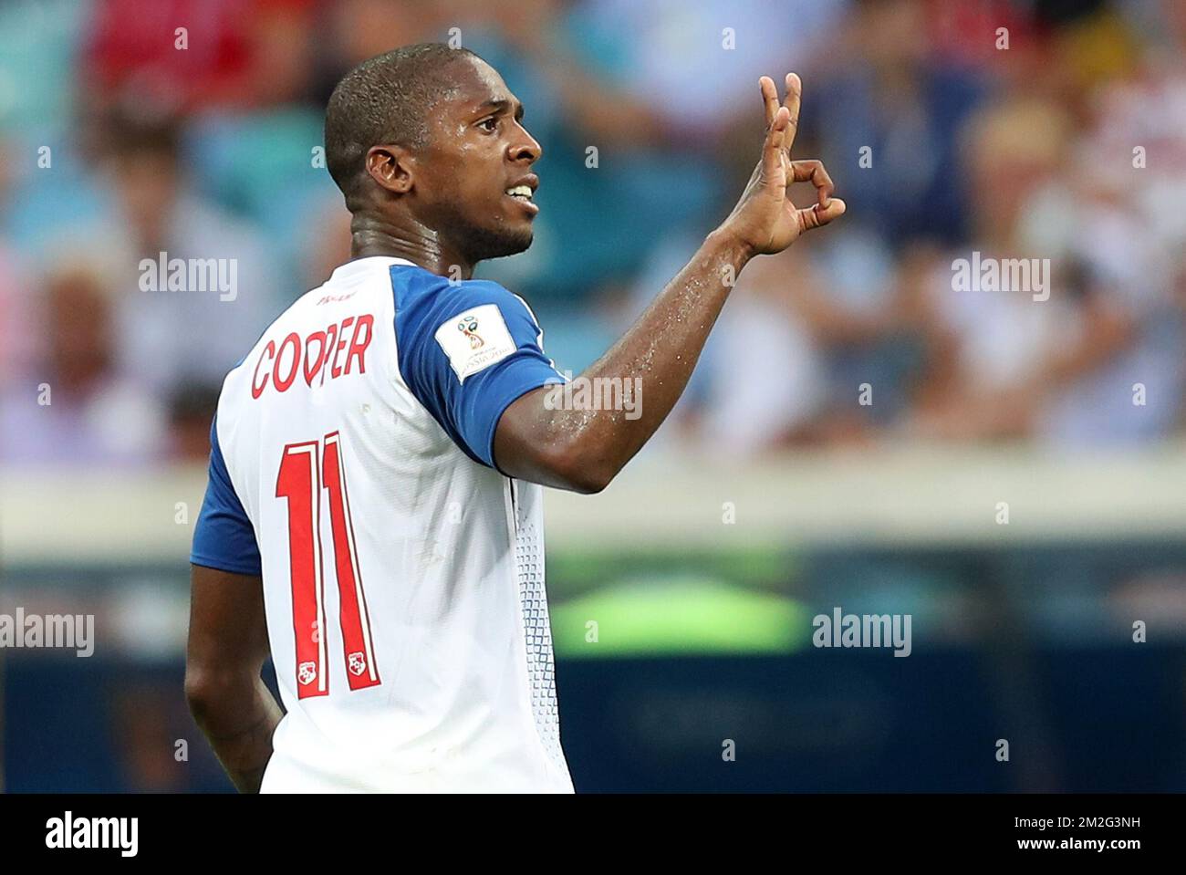Panama's Armando Cooper pictured during the first round soccer match between Belgian national soccer team the Red Devils and Panama in Group G of the FIFA World Cup 2018, in Sochi, Russia, Monday 18 June 2018. BELGA PHOTO BRUNO FAHY Stock Photo