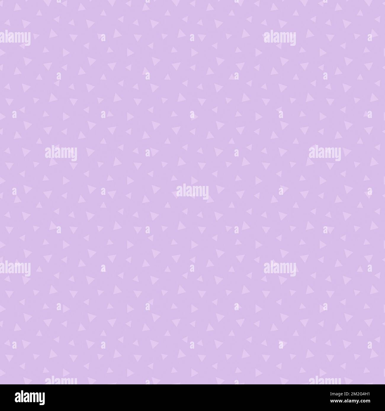 Seamless random pattern of different sized light pink triangles on pinkish purple background. Abstract full frame graphic design of triangle shapes. Stock Photo