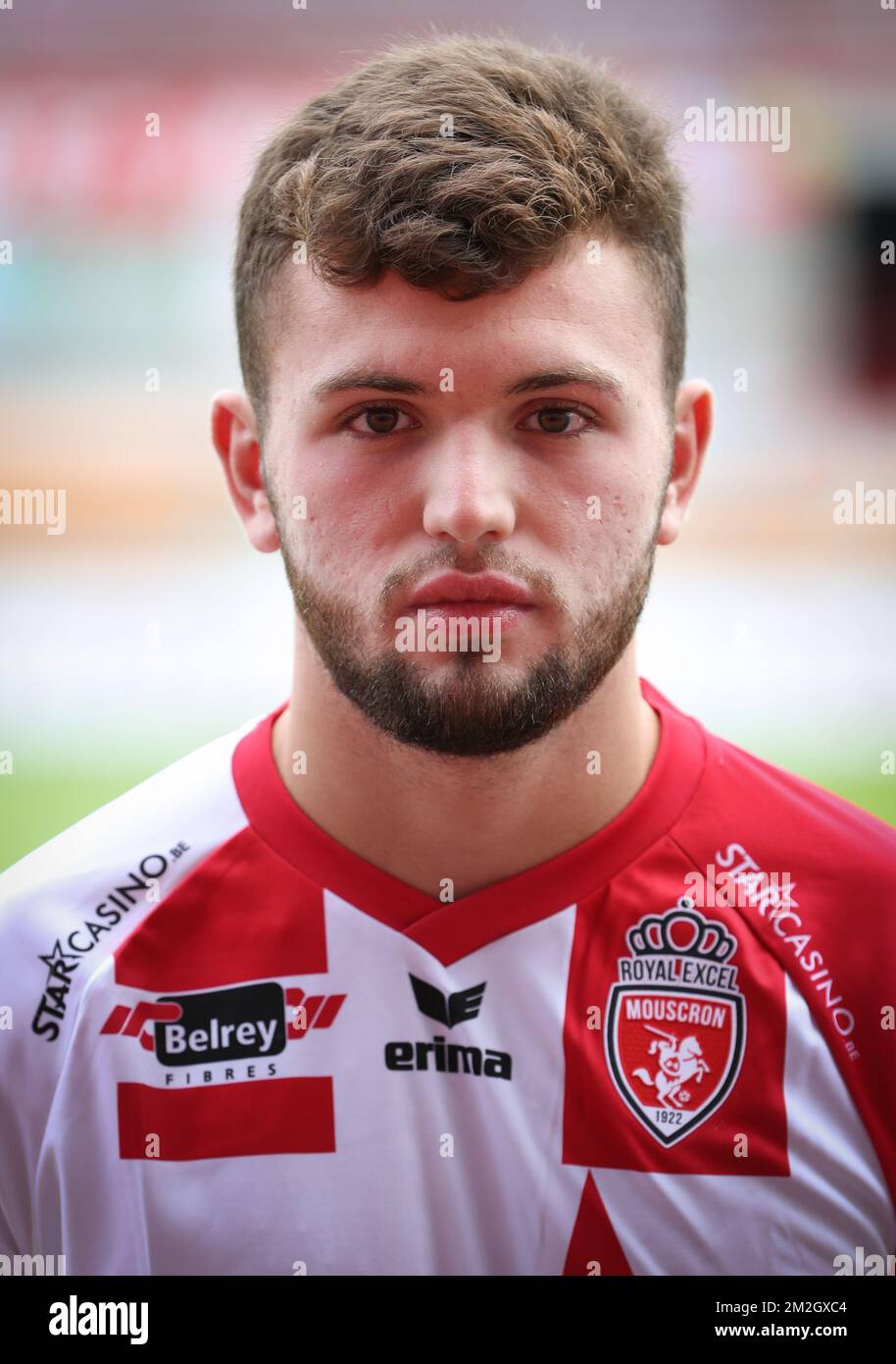 Mouscron's Sebastjan Spahiu poses for photographer at the 20182019