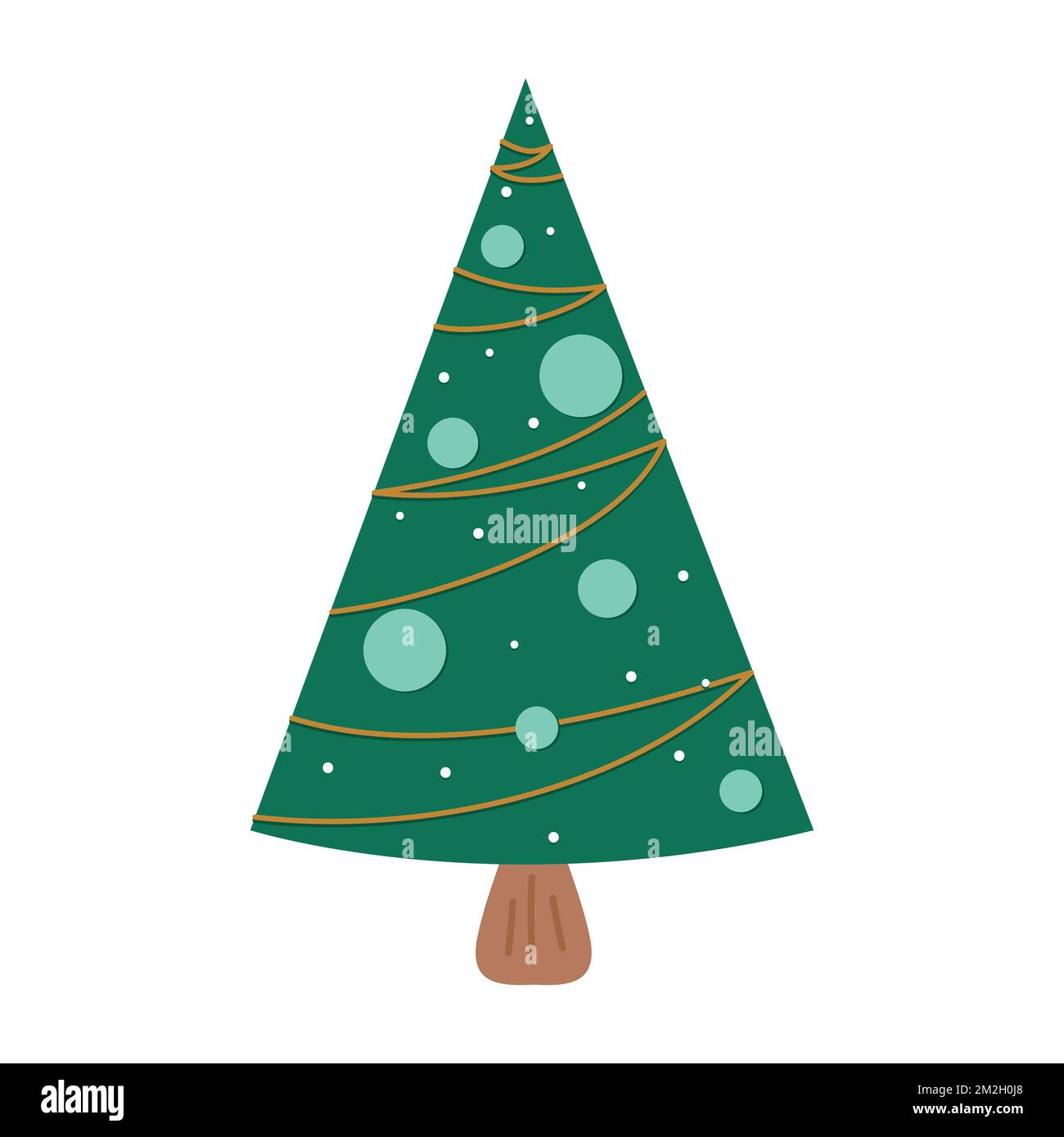 Christmas tree vector illustration isolated on white background. Stock Vector