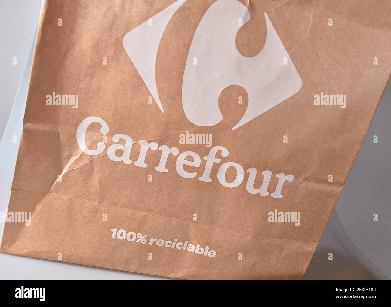 Carrefour paper shopping bags | Sacs papier Carrefour 17/07/2018 Stock Photo