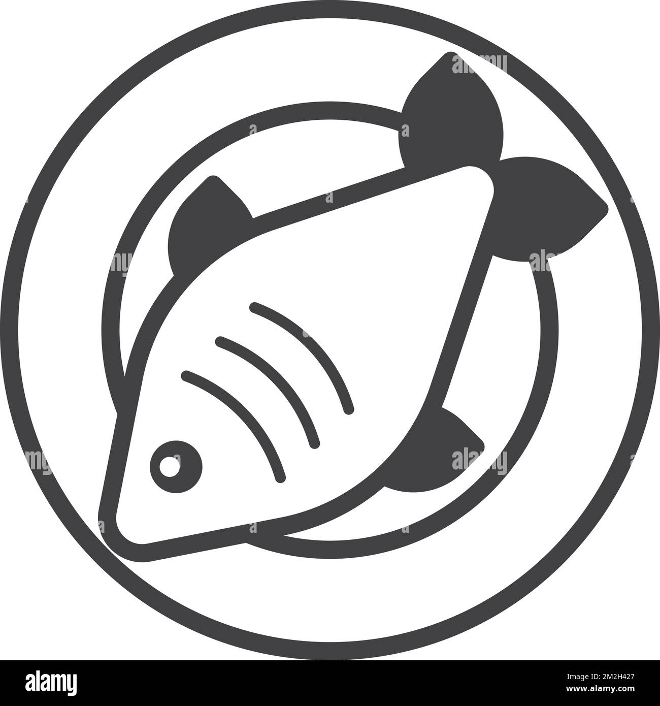 boiled fish and dishes illustration in minimal style isolated on background Stock Vector