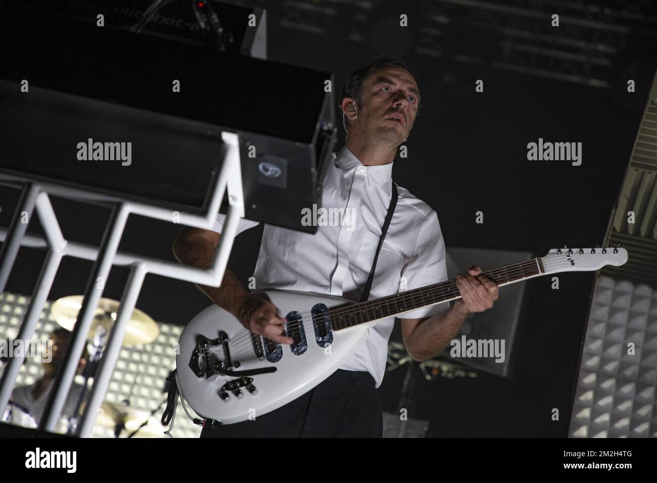 David Dewaele from Soulwax electronic rock band in concert at the Nice