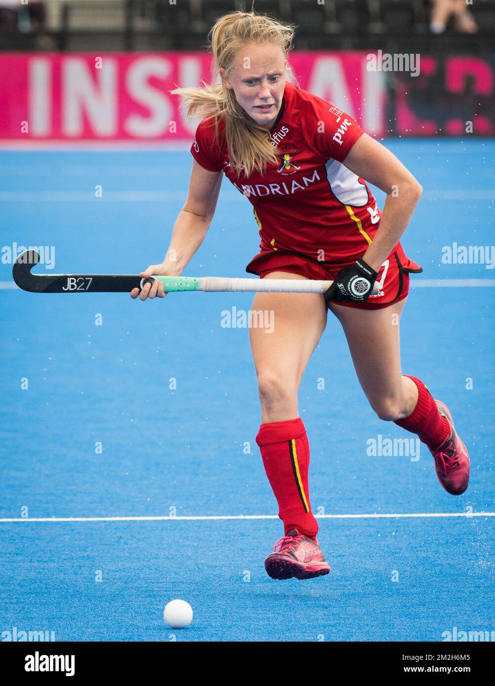 Belgium's Jill Boon pictured in action during the game between Australia and Belgium in group D at the Hockey Women's World Cup, in London, UK, Tuesday 24 July 2018. The Hockey Women's World Cup takes place from 21 July to 05 August at the Lee Valley Hockey Centre in London. BELGA PHOTO BENOIT DOPPAGNE  Stock Photo