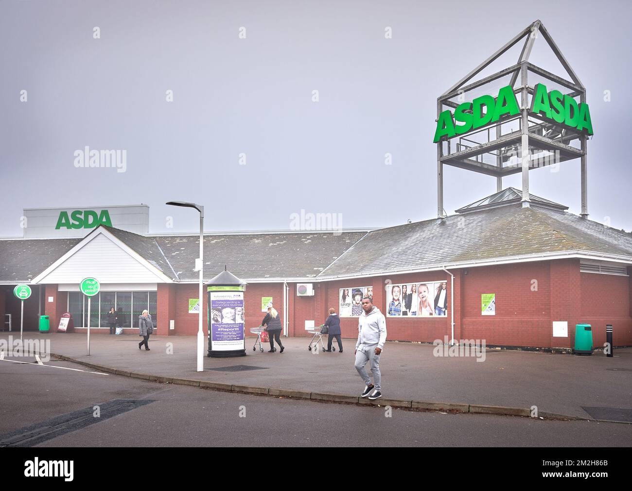 Asda supermarket, Corby, England, on a misty morning Stock Photo Alamy