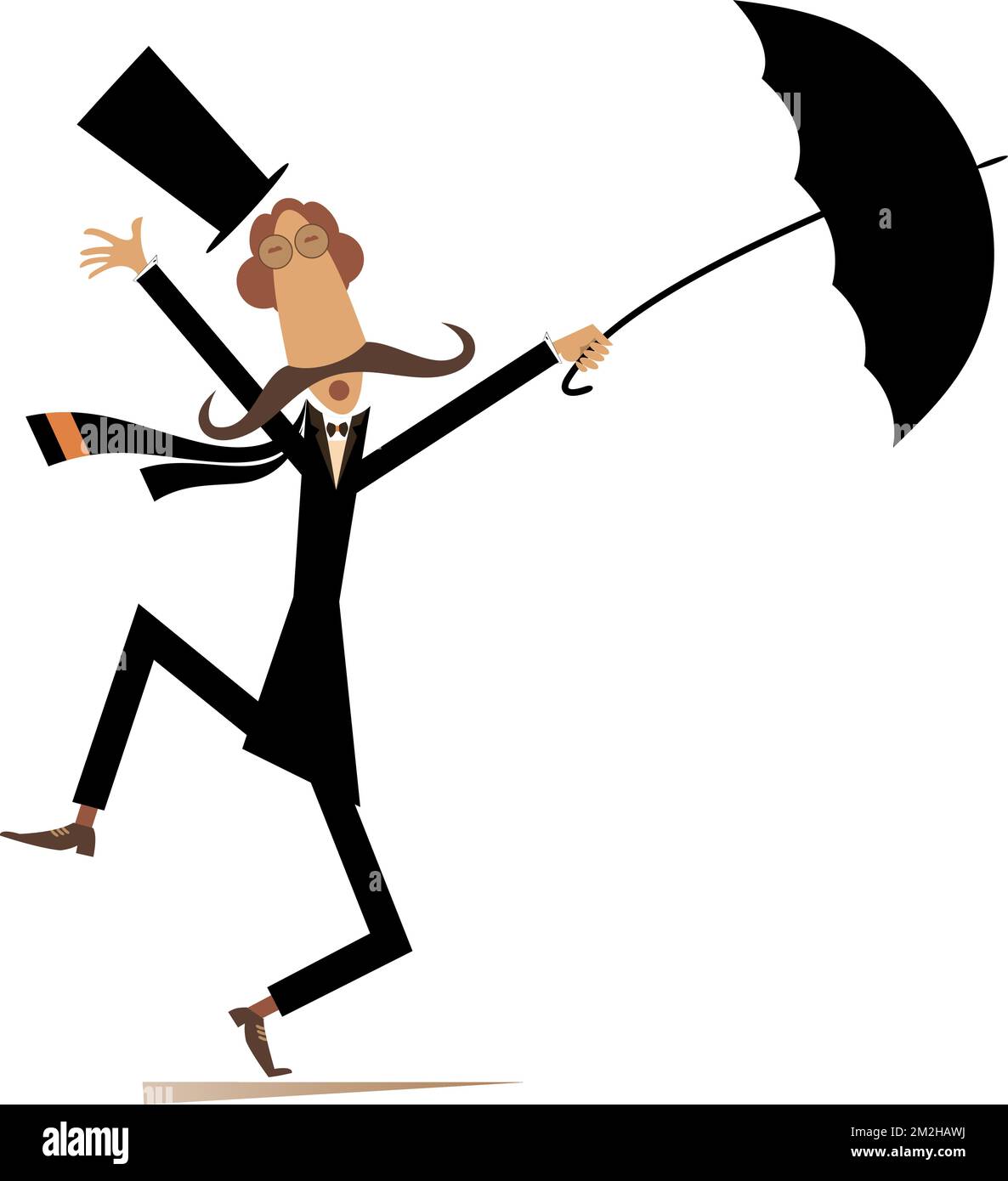 Windy man silhouette Cut Out Stock Images & Pictures Alamy