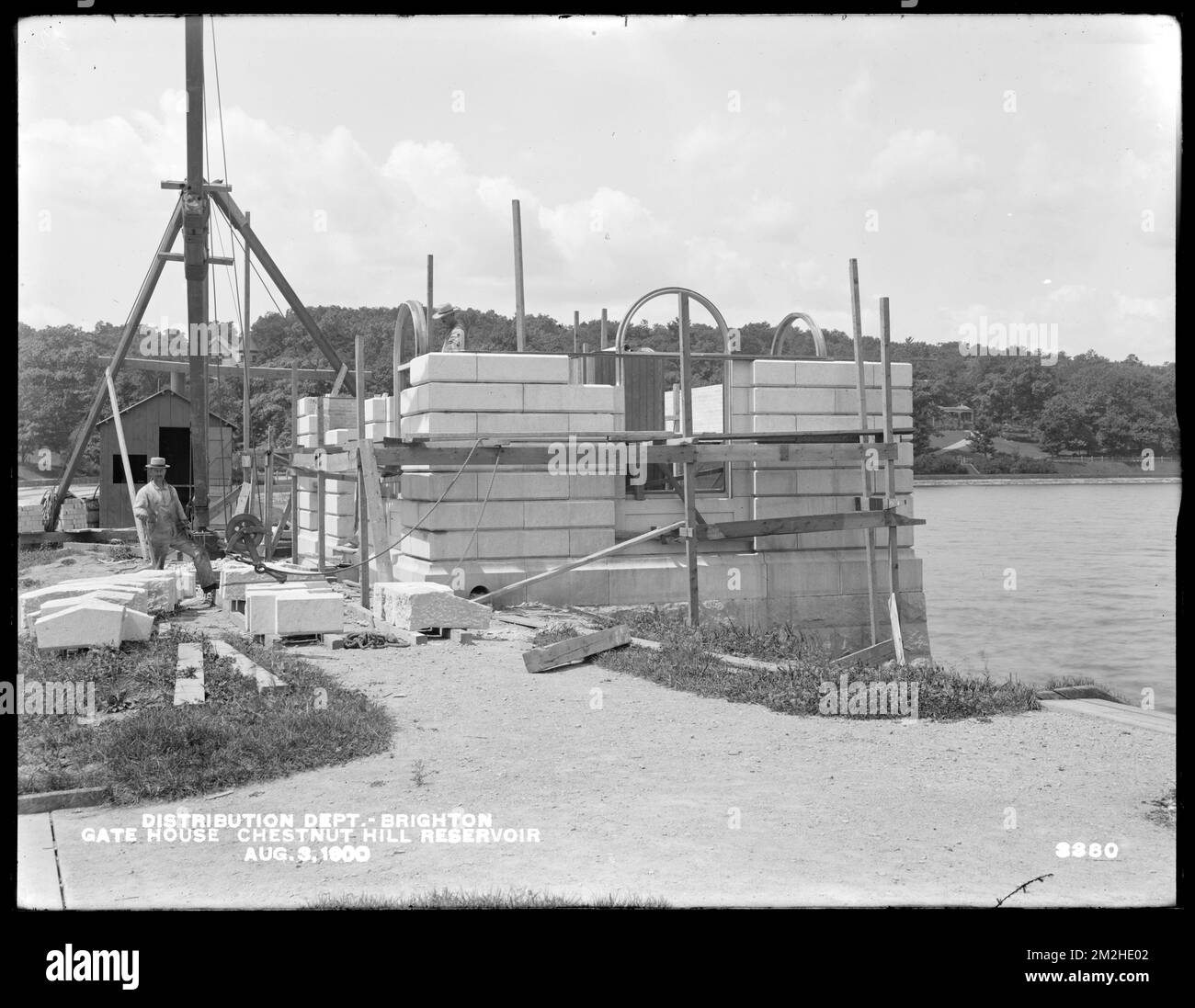 Distribution Department, Chestnut Hill Reservoir, new gatehouse, Brighton, Mass., Aug. 3, 1900