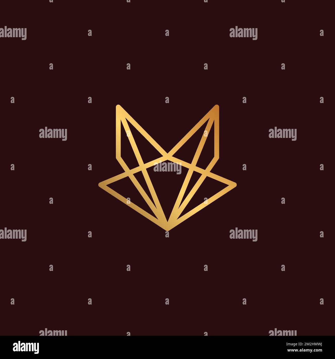 Fox head unique logo design template vector graphic. fox geometric logo Stock Vector